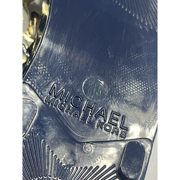 Michael Kors jet set jelly Cork flip flop MK Metal Logo Navy Blue Sz 7 - Picture 8 of 13
